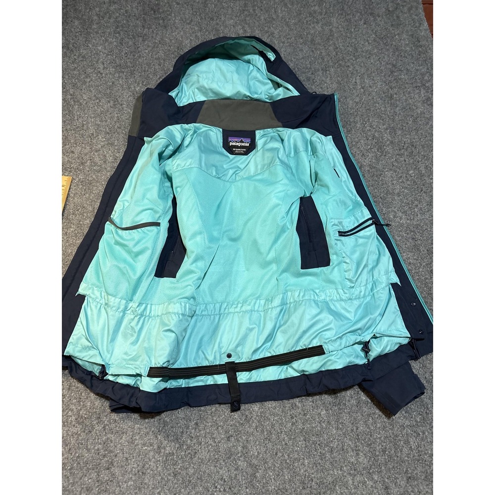 Patagonia Jacket Womens XS Blue GORE-TEX RECCO Hooded Ski Snow Waterproof Shell - Picture 10 of 13